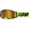 100% Maschera Moto Cross Enduro 100% ARMEGA NEON Yellow Lente Oro