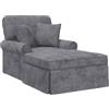 vidaXL Chaise Lounge con gonna, grigio scuro, 157 x 91 x 91 cm, Ares, soggiorno, chaise lounge moderna, seduta elegante, design rettangolare, comoda sedia per la casa