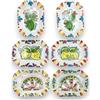 SICILIA BEDDA CAPACI Posacenere Rettangolare smussato in Ceramica Caltagirone - l 12 cm x 9 cm (1Unità) Decoro e Colore Casuale