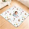 eSynic Tappetino da Gioco Pieghevole per Bambini 120x120cm, Antiscivolo a 4 Strati ed Educativo con Design Animali e Numeri, Tappeto Neonato per Gattonamento, Picnic e Recinti, Lavabile in Lavatrice