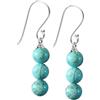 Treasure Bay Orecchini da donna fatti a mano con pietre preziose triple perline e orecchini pendenti in argento sterling - Idee regalo per le donne (blu Turchese)