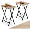 tectake 801167 Set di 2 tavolini Phoenix, Pannello in truciolato effetto legno, Stabile telaio in acciaio (Industriale legno chiaro, rovere Sonoma)