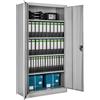 tectake® Armadio Porte Battenti, 180x90x40 cm, con 2 Ante e 5 Ripiani, Mobile con Serratura Chiave, Armadietto Portadocumenti e Faldoni per Ufficio in Metallo, Mobili Ufficio, Archivio - Grigio