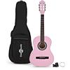 Gear4music Chitarra Classica Rosa 3/4 per Principianti Bambini 7 - 10 Anni con Custodia e Accordatore