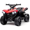 OPULENTHOME Quad elettrico per bambini 6 V, Quad portatore motore per bambini con 25 W, motore,3 km/h, musica, fari a LED,avviamento a pedale, camminata anteriore/posteriore, veicolo per bambini 3-6 anni (rosso)