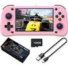 Coaptop Nuova console di gioco portatile, 128 GB di memoria interna con 20.000 giochi, sistema Linux, console portatile per videogiochi, schermo IPS da 4,3 pollici, oltre 30 emulatori e sistema Linux (Rosa