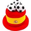 Toyland® Spagna Cappello a cilindro da tifoso di flag football con palloni da football in 3D - Feste e celebrazioni a tema Coppa del Mondo ed Europei in maschera - 10 paesi tra cui scegliere