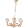 Generic Lampadario in Miniatura per casa delle Bambole in 1/12, Mini Illuminazione, Accessori per diorami, Design retrò, Decorazione per casa delle, Oro