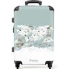 NoBoringSuitcases.com NoBoringSuitcases© Valigia Media Bambini Rigida Trolley Medio Viaggio 4 | 67x43x25 cm - Ruote Valigie Leggere Bimbo Valigetta Trolly Dimensioni M Mappamondo - Aereo