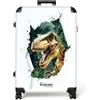 NoBoringSuitcases.com NoBoringSuitcases© Valigia Grande Bambini Trolley Da Stiva Viaggio Rigida | 77x51.5x28 cm - Leggera Ruote Valigie Neonato Bagaglio Suitcase Large XL T-Rex - Squarcio - Realistico