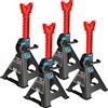 STIX Automotive Equipment 4 cavalletti di supporto JS-3T, supporti per officina da 3T, per auto e veicoli, con piedini in gomma