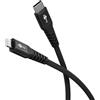 Goobay 74515 Cavo da Lightning a USB-C™ in tessuto supersoft con spine in metallo, 1 m, 1 m, nero - elegante e robustissimo, cavo di ricarica e sincronizzazione MFi per A