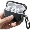 JETech Custodia Cover Protettiva Anticaduta Potente per AirPods Pro 3 (2025) con Portachiavi, Coperchio Magnetico, Compatibile con MagSafe, LED Anteriore Visibile (Verde)