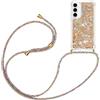YAMCCCSE Custodia per Cellulare con Corda per Samsung Galaxy A55 5G Case, Liquido Sabbie Mobili Bumper TPU Cover con Collana Practical Stylish/Necklace Cordoncino Cordino Tracolla