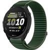 GIOPUEY Cinturini Compatibile con Garmin Forerunner 170, Nylon Traspirante Sport Loop Cinturino in Morbido Nylon Intrecciato Strap Band - Darkgreen