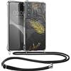 kwmobile Custodia Compatibile con Samsung Galaxy S22 Cover - Back Case in Silicone TPU - Protezione Smartphone con Cordino - giallo/grigio/trasparente