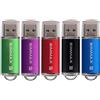 SIMMAX Pendrive 5 pezzi 16GB Chiavetta USB 2.0 Unità Memoria Flash di SIMMAX (16GB Verde Viola Rosso Nero Blu)