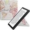 kwmobile Custodia protettiva in ecopelle per e-reader Amazon Kindle Oasis 10. Generation - Custodia a libro per e-reader in nero/multicolore - Mappa del mondo
