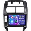 Faozhuo Android 14 Autoradio per VW Polo MK4 2004-2010 con Carplay Android Auto, 9 pollici HD TouchScreen Schermo Navigatore con Bluetooth WiFi GPS RDS FM Schermo diviso(Black,2+32GB 4Core)