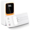 Powelephant Power Bank da 50000 mAh con cavo integrato: batteria esterna da 22,5 W a ricarica rapida con grande capacità, caricatore portatile con torcia a LED e 7 uscite e 3 ingressi. RoidaRadio con