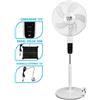 Ventilatore a piantana solare Muvip - 12000 mAh - 40 cm - 4 velocità - Luce LED - USB - Bianco