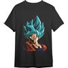 Comic Studio Dragon Ball Maglietta | Licenza Ufficiale | Goku Sayan Gott Super | Nero | L T-Shirt, Unisex
