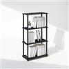 Furinno TURN-N-TUBE Libreria, Libreria a 4 Ripiani, Libreria con Espositore Compatto Multiuso, 29.5 x 60 x 109.7 cm, per Soggiorno, Camera da Letto, Studio, Americano/Nero