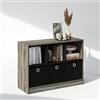 Furinno CUBIC Organizer e Stoccaggio Armadio, Organizer Armadio 6 Cubi con Cesti, Ripiani Aperti per Armadio, Camera da Letto, Soggiorno, French Oak/Nero
