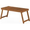 Furinno DALAM Patio Table, Tavolino Pieghevole da Esterno con Piano a Doghe, Tavolino da Caffè, per Interni, Balcone, Patio, Giardino, Veranda, Naturale