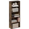 Furinno Basic Libreria Aperta a 5 Ripiani, Scaffale, Organizzatore Portaoggetti, 18.5 x 42.2 x 110.9 cm, Pino Ambra