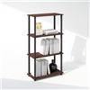 Furinno TURN-N-TUBE Libreria, Libreria a 4 Ripiani, Libreria con Espositore Compatto Multiuso, 29.5 x 60 x 109.7 cm, per Soggiorno, Camera da Letto, Studio, Ciliegio Scuro/Nero