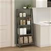 Furinno LADDER Mensola a Scala, 5 Ripiani, Libreria a Scala, Mensole Espositive, 33 x 60 x 135.8 cm, per Soggiorno, Studio, Rovere Francese