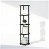 Furinno TURN-N-TUBE Mensola d'angolo, Libreria d'angolo a 5 livelli, Scaffali di stoccaggio aperti, per Organizzazione e Stoccaggio, Soggiorno, Ufficio, Garage, Camera da letto, Espresso Nero