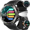 Baolubao W50Pro Smartwatch Uomo con Effettua o Risposta, 1.45"HD Orologio con 100Giorni StandbyBatteria/LED Torcia/Bussola, 24/7 Monitoraggio Salute (Frequenza Cardiaca/Sonno/SpO2) per Android iOS(2 Cinturini)