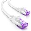 deleyCON 1m Cavo Rete CAT7-10 Gigabit - Cavo Patch RJ45 Ethernet (Rame, Schermatura S/FTP PiMF) - per Highspeed LAN DSL Switch Modem Router Patchpanel CAT7 CAT6 CAT5 - Bianco