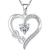 starchenie Collana Cuore Infinito Donna Argento 925 con Bianco Pietra Portafortuna Zirconi Ciondolo Regalo Gioielli di Compleanno Anniversario
