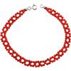 gioiellitaly Bracciale corallo rosso naturale tessito chiusura molla argento 925 bracciale donna ragazza gioiello artigianale