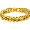 Richsteel Cuban Link Catna Cubana Bracciale in metallo 8mm 12mm 17mm Larghezza, Bracciale Catena 19cm 21cm 23cm Lungo, in Acciaio inossidabile Argento Nero Oro