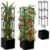 MQJIAZHI Sostegni per Pitaya Resistenti 2Pcs, Supporti Metallici Regolabili con Sacchi di Coltura Non Tessuti, Grigliate Antiruggine per Giardino Verticale, Piante Rampanti Indoor e Outdoor