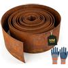 Aipwerer Bordura per Giardino in Acciaio Corten, Bordura Corten per Giardino, Bordura Flessibile in Metallo Effetto Ruggine per Aiuole, Prati e Sentieri (10m×15cm)