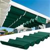 NINGBAI Vela Parasole a Onda Retrattile 200 x 350 cm Vele Ombreggianti Impermeabile Telo Parasole con Fune Occhiellato Protezione UV Tenda Vela per Cortile Veranda Gazebo, Verde Scuro