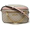 Michael Kors Jet Set East West Chain Crossbody Vanilla MK Powder Blush Pink Bundled with Card Holder in Ballet