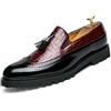 ANUFER Uomo Bello Mocassini con Nappe Wingtip Brogue Slip-on Formali Scarpe da Sera