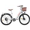Antgooat Bicicletta elettrica da donna da 26 pollici, batteria da 36 V e 10 Ah, autonomia di 80 km, bicicletta elettrica con pedalata assistita, cambio Shimano a 7 velocità, freni a disco (bianca)