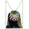 SMAZDFXX Zaino sportivo con coulisse a forma di panda rosso, borsa a tracolla in tela per uomo e donna