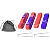Generic 4 Linee di Delimitazione Professionali per, Linee di Allenamento Robuste E Portatili, 26 Piedi - 52 Piedi, Cavi per Campo da Pallavolo in, Rosso Blu