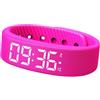 Xgdsnly Orologio Sportivo Contapassi Fitness Ricaricabile Silicone Funzioni Multiple Esercizio Benessere Adatto a Uomini Donne, Rosa