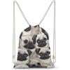 SMAZDFXX Zaino con coulisse a tema cani carlini, borsa sportiva da palestra, borsa a tracolla in tela per uomo e donna