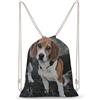 SMAZDFXX Zaino con coulisse per la caccia al Basset Hound, borsa sportiva da palestra in tela per uomo e donna