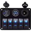 WRITWAA Pannello 3.1a in Lega di Alluminio e ABS 2 Porte USB Nero Interruttori Combinato 5 Posizioni 12v 24v Protezione da Cortocircuito per Veicoli e Barche